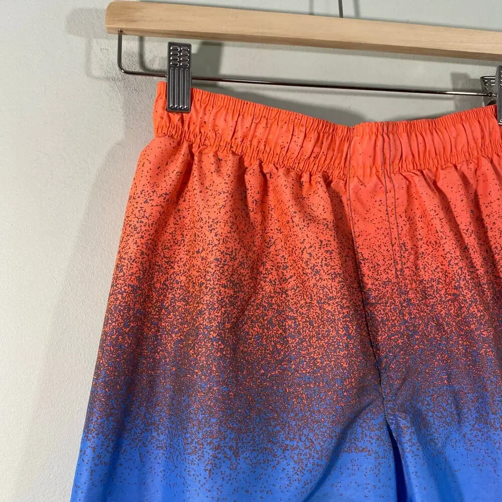 Under Armour Boy's Orange & Blue Ombre Swim Trunks Size L